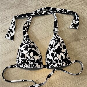 Ralph Lauren Black and White Floral Bikini Top